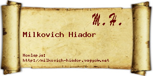 Milkovich Hiador névjegykártya